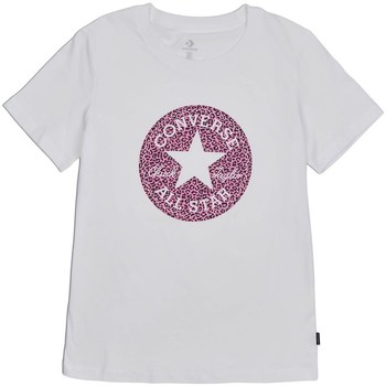 Textil Mulher T-Shirt mangas curtas Converse converse american basketball association collection release date Star Leopard Patch Tee Branco