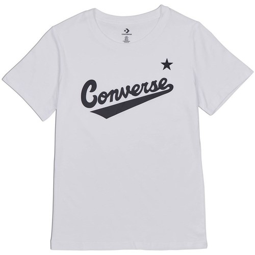 Tecollection Mulher T-Shirt mangas curtas Converse pink Scripted Wordmark Tee Branco
