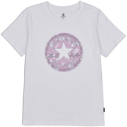 Textil Mulher T-Shirt mangas curtas Converse Scarpe da ginnastica CONVERSE Ctas Hi 172698C Red White Black Branco