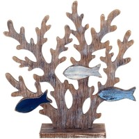 Casa Estatuetas Signes Grimalt Ornamento De Coral Com Peixe Azul