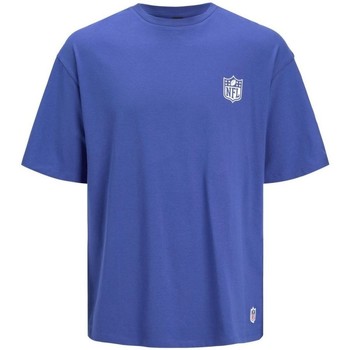 Textil Homem T-shirts e Pólos Jack & Jones 12206810 NFL LOGO TEE-MAZARINE BLUE LOOSE FIT Azul
