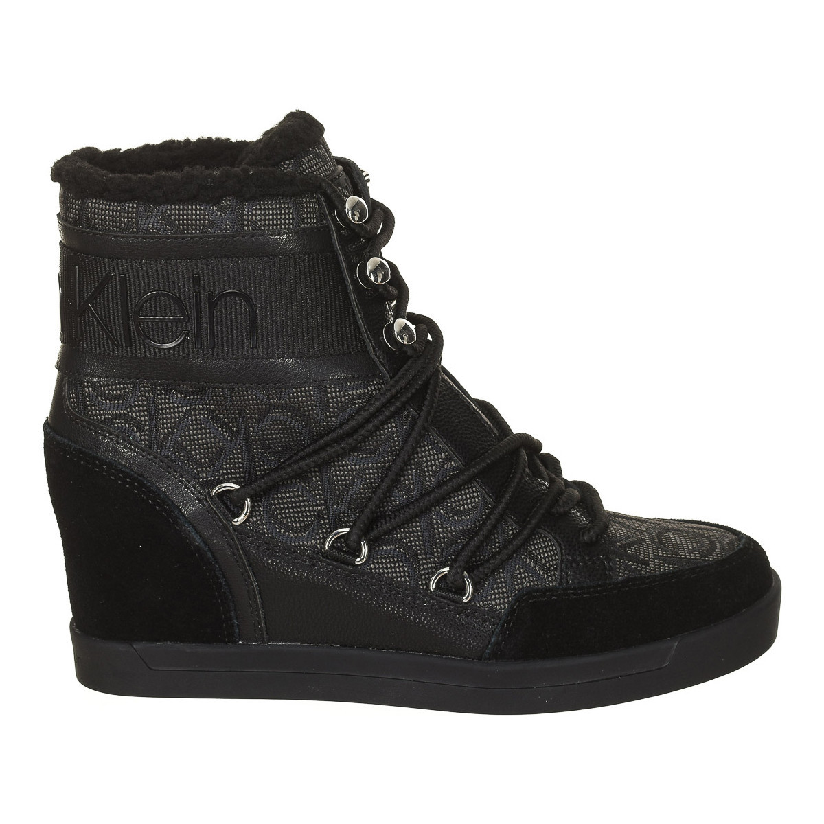 Sapatos Mulher Botins Calvin Klein Jeans B4E00189-BLACK-BLACK Preto