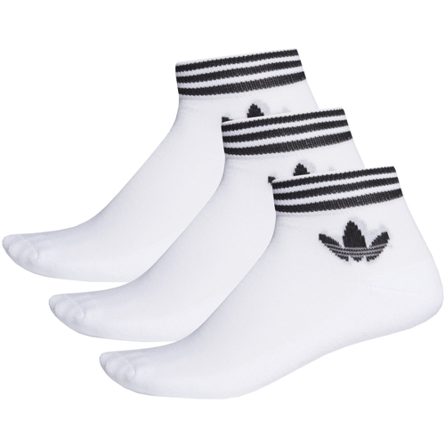 Women de interior Meias de desporto adidas Originals adidas Trefoil Ankle Socks 3 Pairs Branco