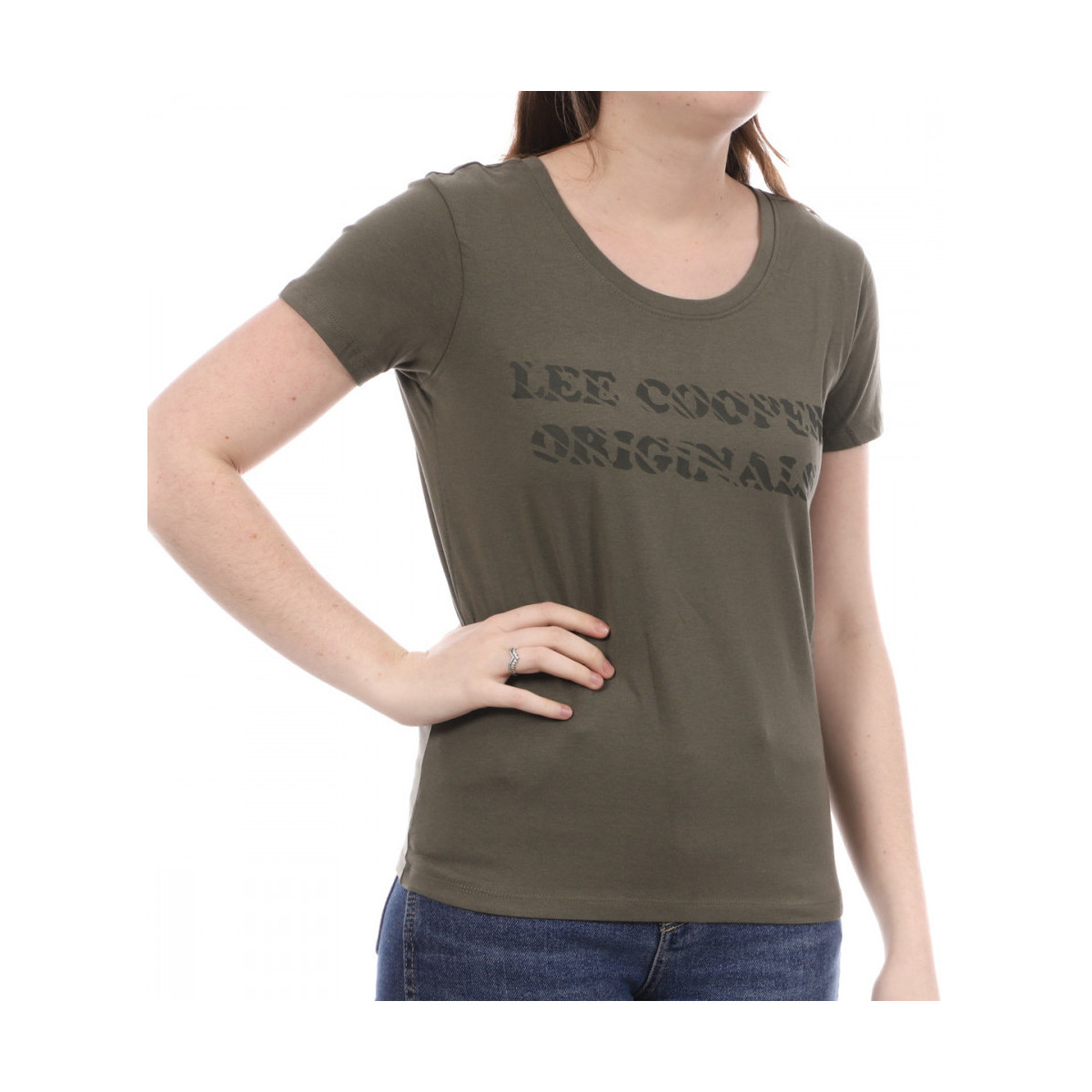 Textil Mulher T-shirts Schwarzes e Pólos Lee Cooper  Verde