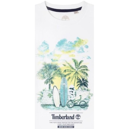 Textil Rapaz T-Shirt mangas curtas Moccasins Timberland  Branco
