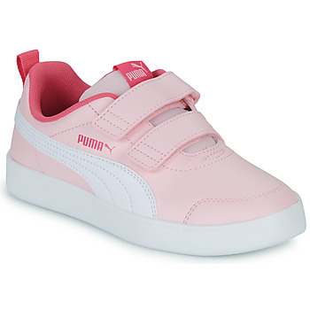 Sapatos Rapaz Sapatilhas Puma Courtflex v2 V PS Rosa / Branco