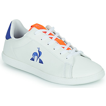Sapatos Criança Sapatilhas Le Coq Sportif COURTSET GS SPORT Branco / Laranja / Azul