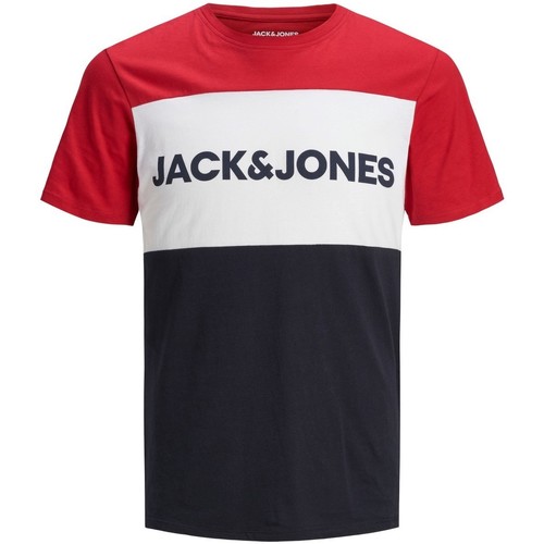 Sapatos Botas Premium Strikket T-shirt med marineblå og hvide striber T-SHIRT JJELOGO BLOCKING TEE SS Vermelho