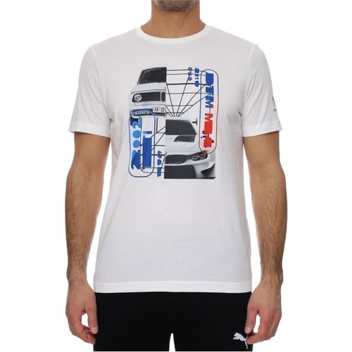 Textil Homem T-Shirt mangas curtas Puma Bmw Motorsport Graphic Tee Preto, Branco