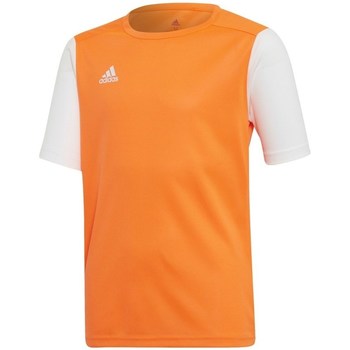 Textil Rapaz T-Shirt mangas curtas adidas Originals Junior Estro 19 Branco, Cor de laranja