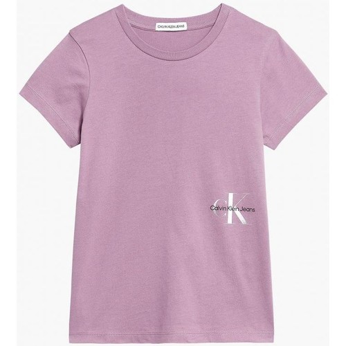 Textil Rapariga T-shirts e Pólos Calvin Klein JEANS Chitch IG0IG01297 MONOGRAM T-SHIRT-VCB Rosa