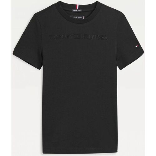 Textil Rapaz T-shirts e Pólos Tommy Hilfiger KB0KB07014T CONSCIOUS LOGO-BDS Preto