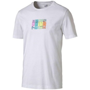 Textil Homem T-Shirt mangas curtas Puma Multicolor Graphic Branco