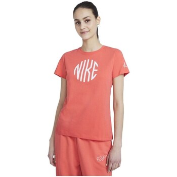 Textil Mulher T-Shirt mangas curtas Nike Logo Laranja