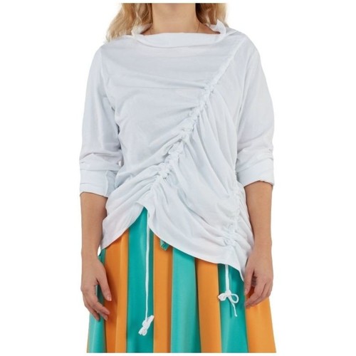 Textil Mulher Selecção de homen a menos de 60 Wendy Trendy Top 110587 - White Branco