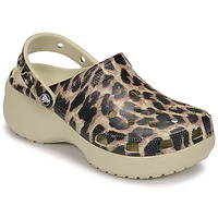 Sapatos Mulher Tamancos Crocs CLASSIC PLATFORM Bege / Leopardo