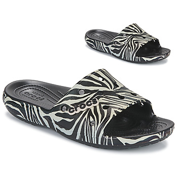 Sapatos Mulher Sandálias Digital Crocs CLASSIC SLIDE Preto / Zebra