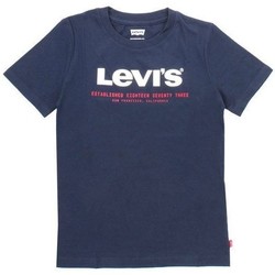 Textil Criança T-shirts e Pólos Levi's 91E054 GRAPHIC TEE-C8D DRESS BLUE Azul