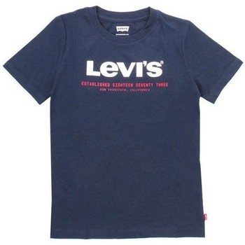 Textil Criança T-shirts e Pólos Levi's 91E054 GRAPHIC TEE-C8D DRESS BLUE Azul