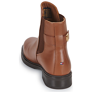 Tommy Hilfiger TH LEATHER FLAT BOOT Castanho