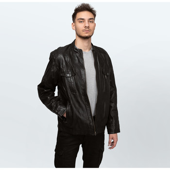 Textil Homem Casacos/Blazers Cameleon Men's Leather Jacket K2922 Preto