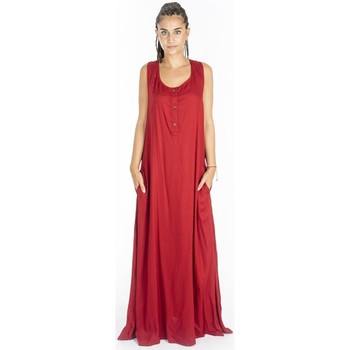 Textil Mulher Vestidos compridos Isla Bonita By Sigris Vestido Longo Midi. Vermelho