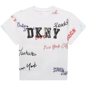 Textil Rapariga T-Shirt mangas curtas Dkny  Branco