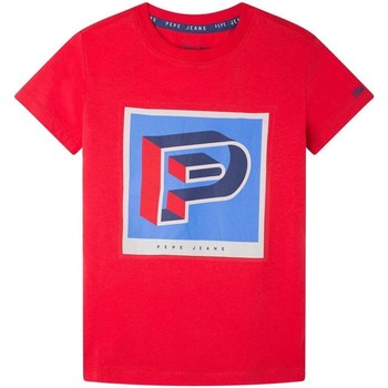 Textil Rapaz T-Shirt mangas curtas Pepe een JEANS  Vermelho