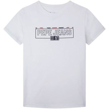Textil Rapaz T-Shirt mangas curtas Pepe Reebok JEANS  Branco