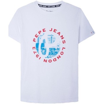 Textil Rapaz T-Shirt mangas curtas Pepe emelia JEANS  Branco