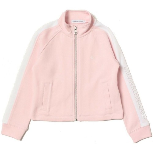 Textil Rapariga Sweats Calvin Klein Jeans IG0IG01274 DEBOSSED LOGO ZIP-TPA SWEETEST PINK Rosa