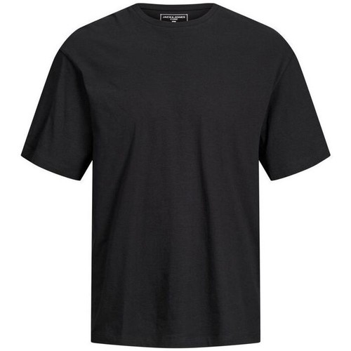 Textil Homem T-shirts e Pólos Jack & Jones 12205415 RAY TEE-BLACK RELAXED FIT Preto