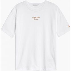 Textil Criança T-shirts e Pólos Calvin Klein Jeans IB0IB01218 RELAXED TEE-YAF Branco