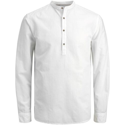 Textil Rapaz Camisas mangas comprida Jack & Jones 12204888 SUMMER HALF-WHITE Branco