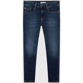 Textil Rapaz Calças de ganga Calvin Around Klein Jeans IB0IB01073 SKINNY-ESSENTIAL DARK BLUE Azul