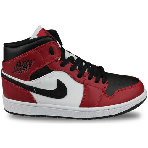 Sapatos Homem Sapatilhas Nike Air Jordan 1 Mid Chicago Black Toe Noir Preto