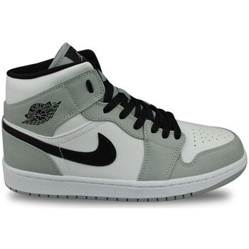 Sapatos Homem Sapatilhas flyknit Nike Air Jordan 1 Mid Light Smoke Grey Gris Cinza