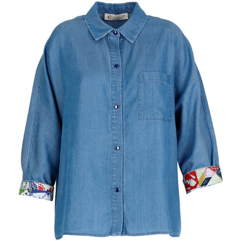 Textil Mulher camisas Café Noir JC0021 Azul