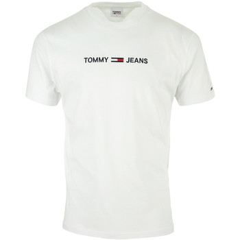 Textil Homem T-Shirt mangas curtas Tommy Hilfiger Straight Logo Tee Branco