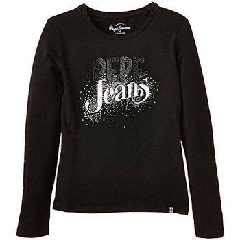 Textil Rapariga T-Shirt mangas uniques Pepe jeans  Preto
