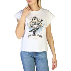 Textil Mulher T-Shirt mangas curtas Pepe jeans - caroline_pl505158 Branco