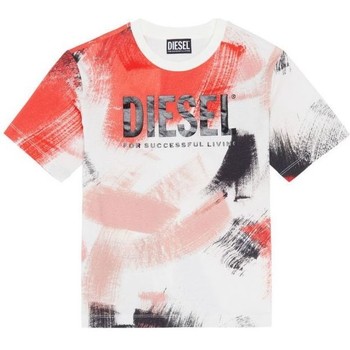 Textil Criança T-Shirt mangas curtas Diesel J00573 KYASS TBRUSH OVER-K101 Branco