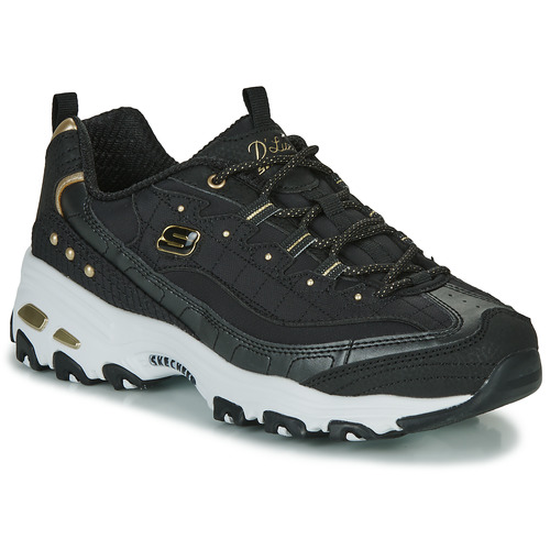 Sapatos Mulher Sapatilhas chat Skechers D'LITES Preto / Ouro