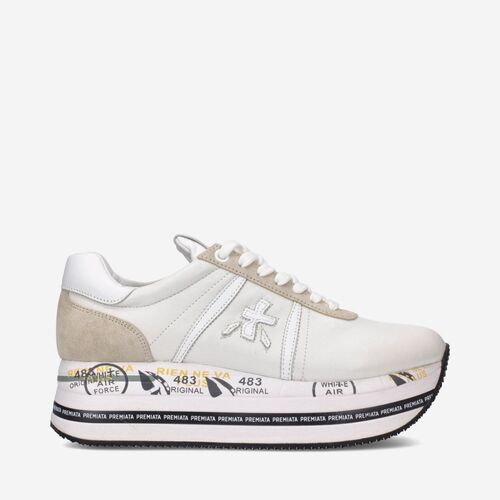 Sapatos Mulher Sapatilhas Premiata BETH 5603-WHITE/SAND Branco