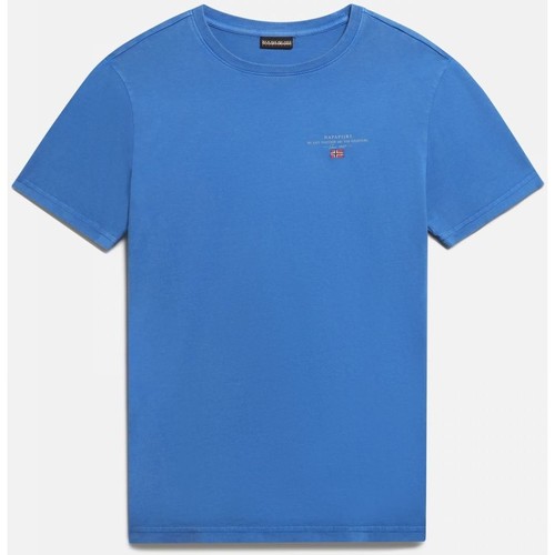 Textil Homem T-shirts e Pólos Napapijri SELBAS NP0A4GBQ-BC5 SKYDIVER Azul