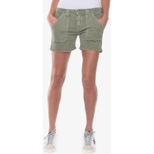 Textil Mulher Shorts / Bermudas Acessórios de sapatos Calções calções em ganga OLSEN2 Verde