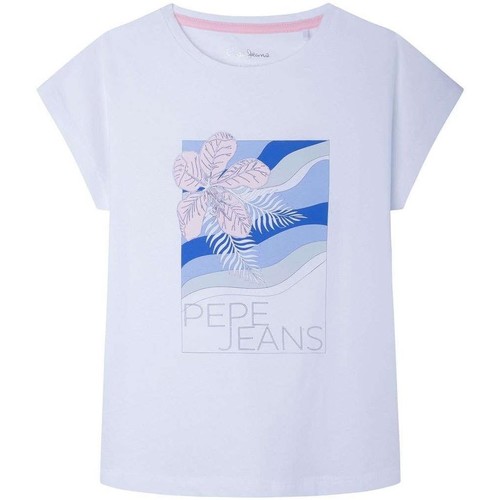 Textil Rapariga T-Shirt mangas dresss Pepe jeans  Branco
