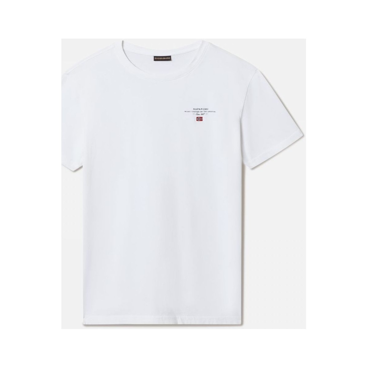 Textil Homem T-shirts e Pólos Napapijri SELBAS NP0A4GBQ-002 BRIGHT WHITE Branco
