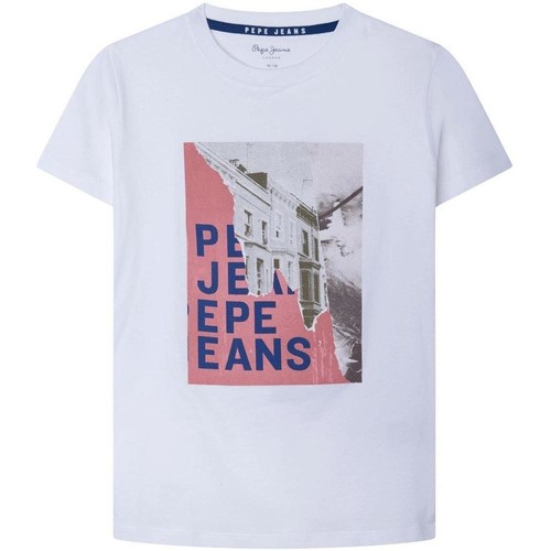 Textil Rapaz T-Shirt mangas curtas Pepe JEANS Bell  Branco