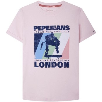 Textil Rapaz T-Shirt mangas uniques Pepe jeans  Rosa